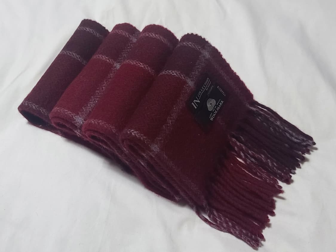 IN COLLECTION by Indian 버건디 체크 머플러 크리스마스 상품이미지3