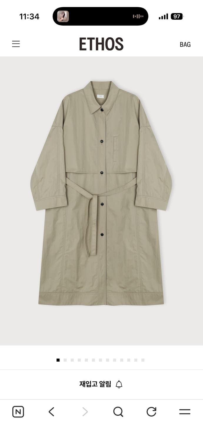 에토스 PLAT TRENCH COAT(새상품) 상품이미지1