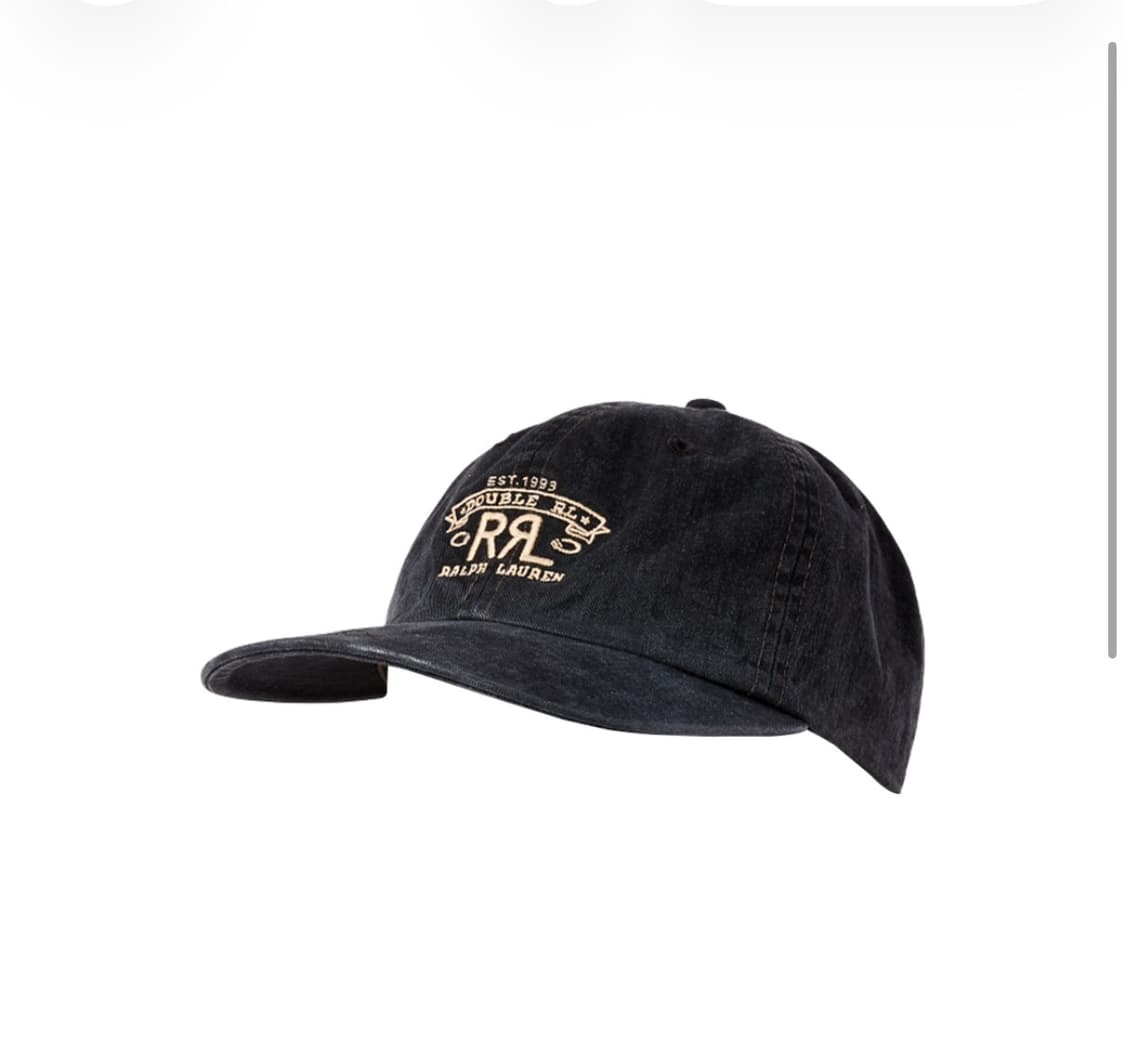 더블알엘 랜치 로고 트윌 볼 캡 블랙 (김우빈 모자) 상품이미지1