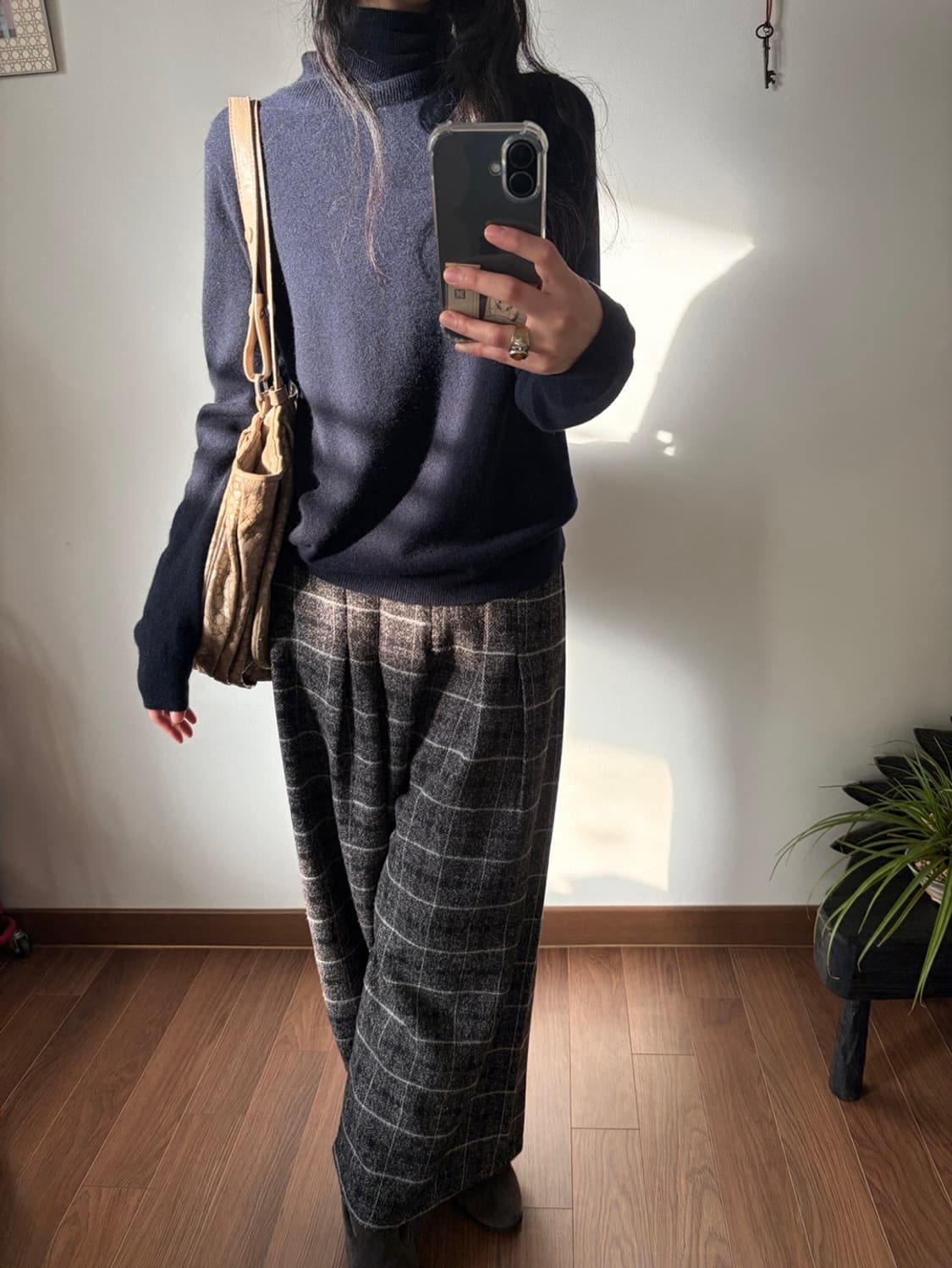 check patterned wide pants 상품이미지2