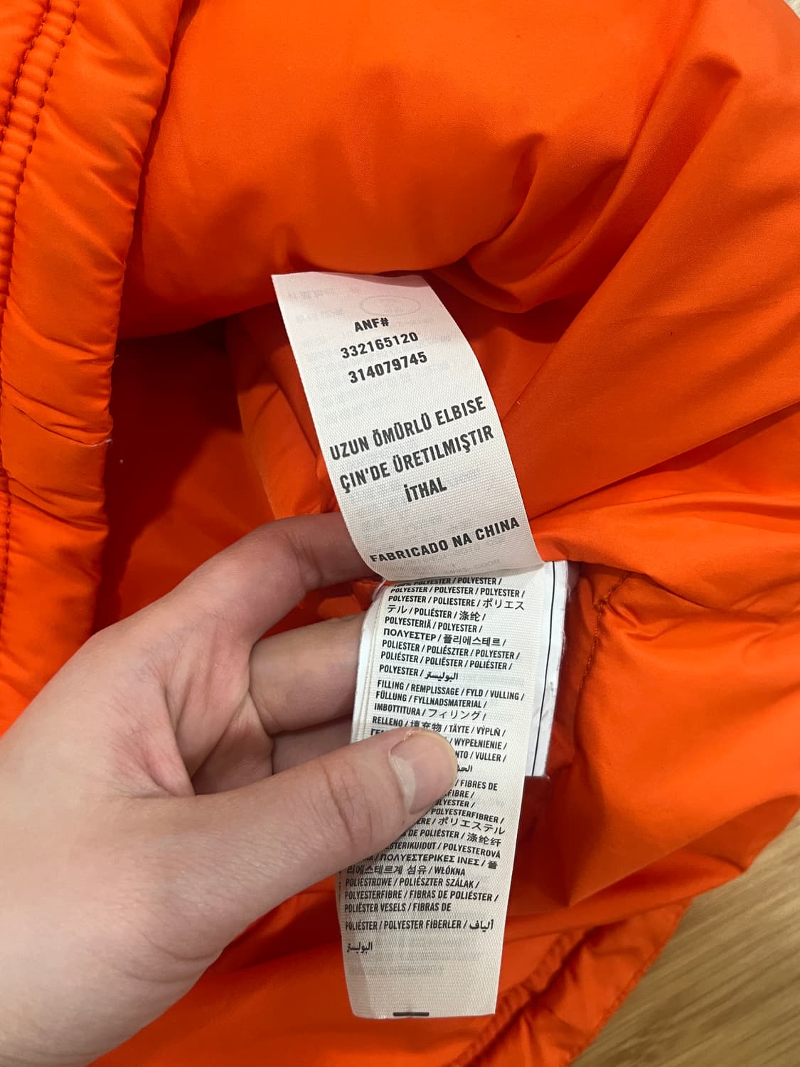 홀리스터 오렌지색 패딩 조끼 XL 상품이미지4