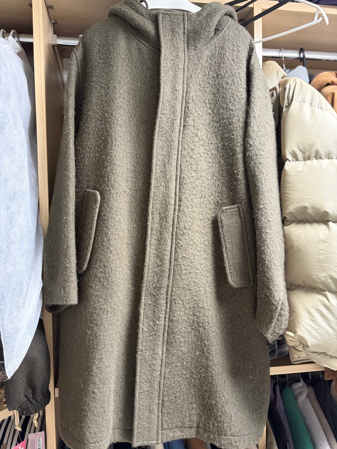 오라리 브러쉬드 알파카 울 멜튼 후디드 코트 5사이즈 상품이미지1