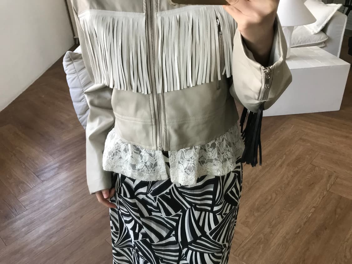 vintage fringe leather jacket 상품이미지5