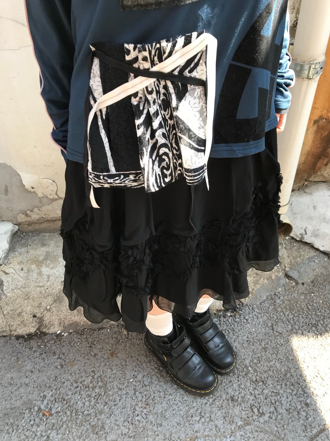 vintage black pattern skirt (25inch) 상품이미지3