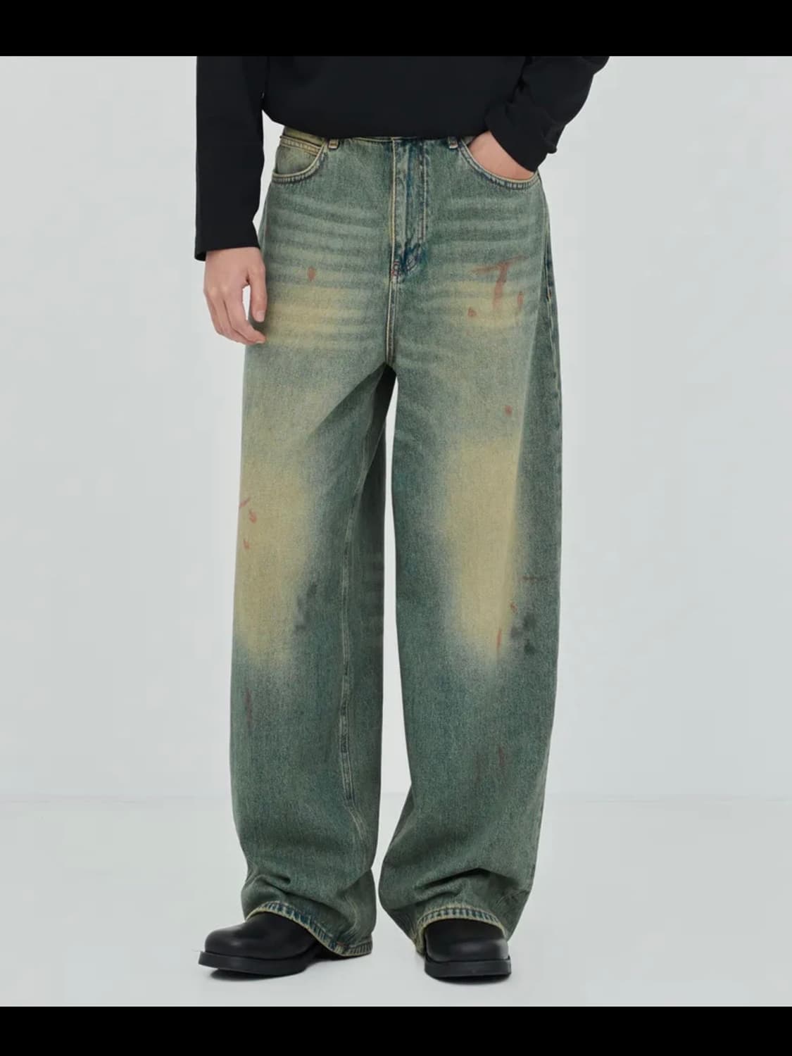 #0331 under rise loose fit - dirty blue 상품이미지8