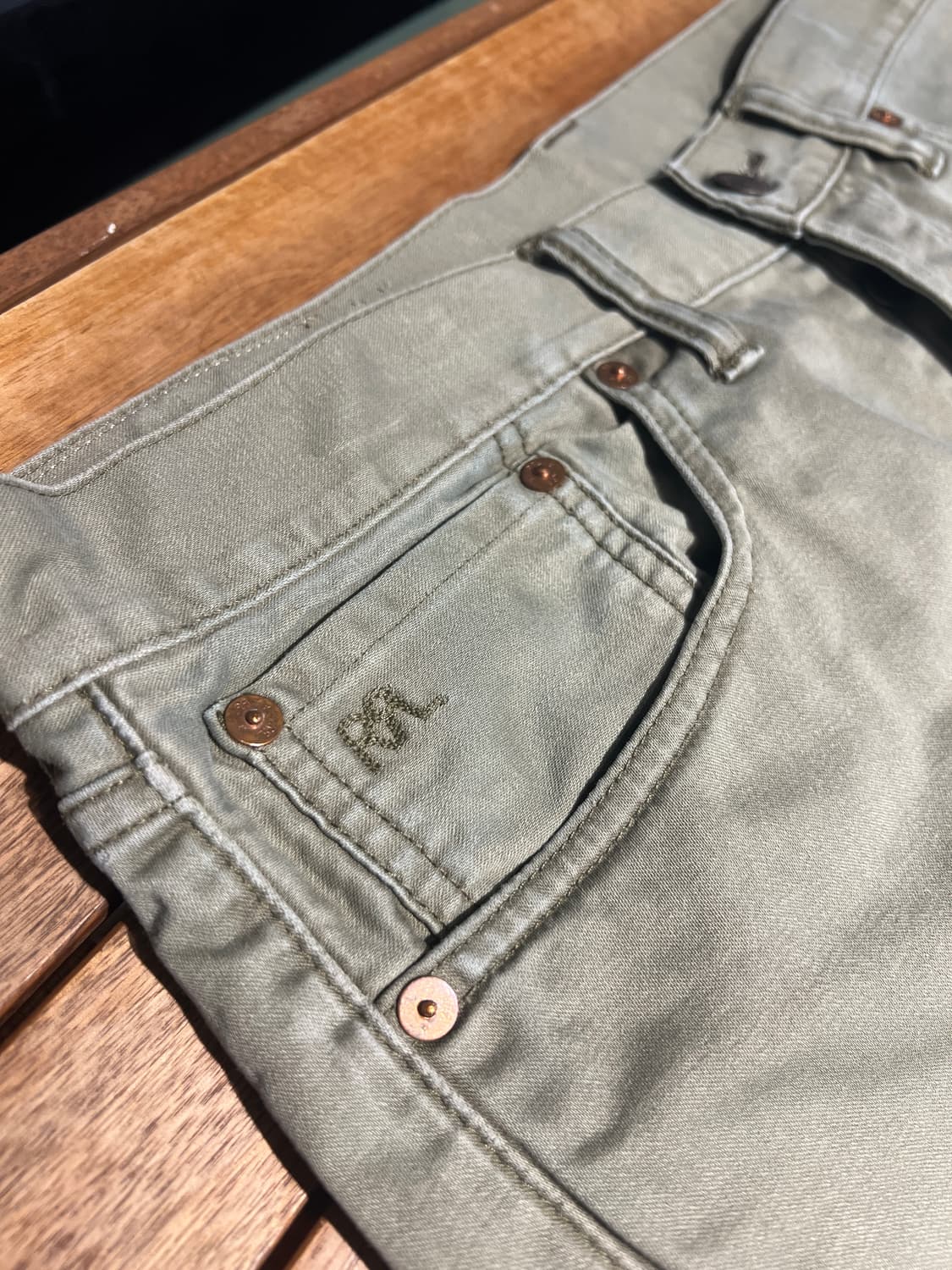 RRL 슬림핏 워싱 카키 치노 상품이미지2