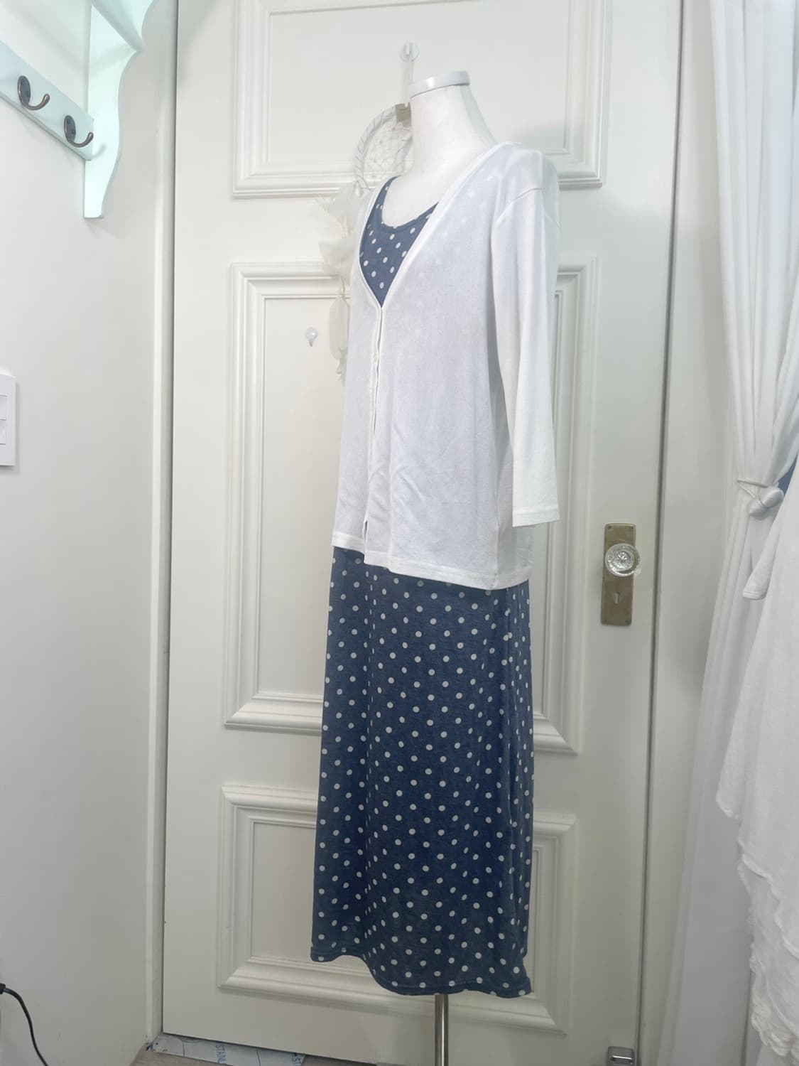 white basic summer cardigan(size-LL) 상품이미지3