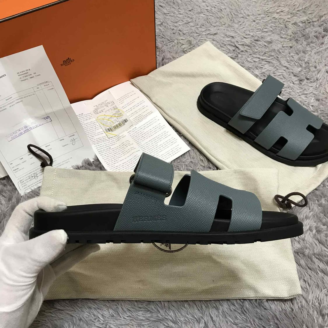 {클로젯}[40.5][풀구성+영수증+인보이스]에르메스 시프레 샌들 슬리퍼 상품이미지6