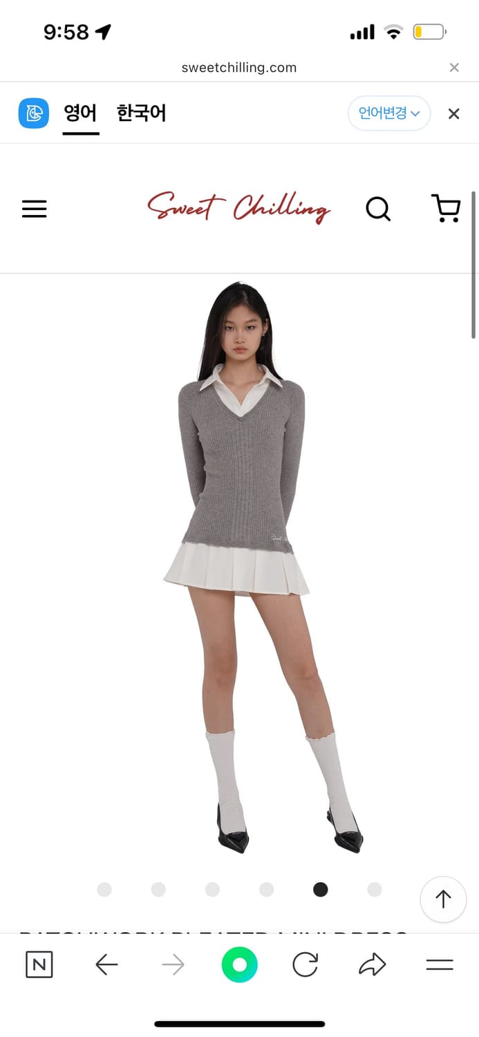 [새상품] Sweetchilling 스윗칠링 패치워크 플리츠 미니 드레스 상품이미지1