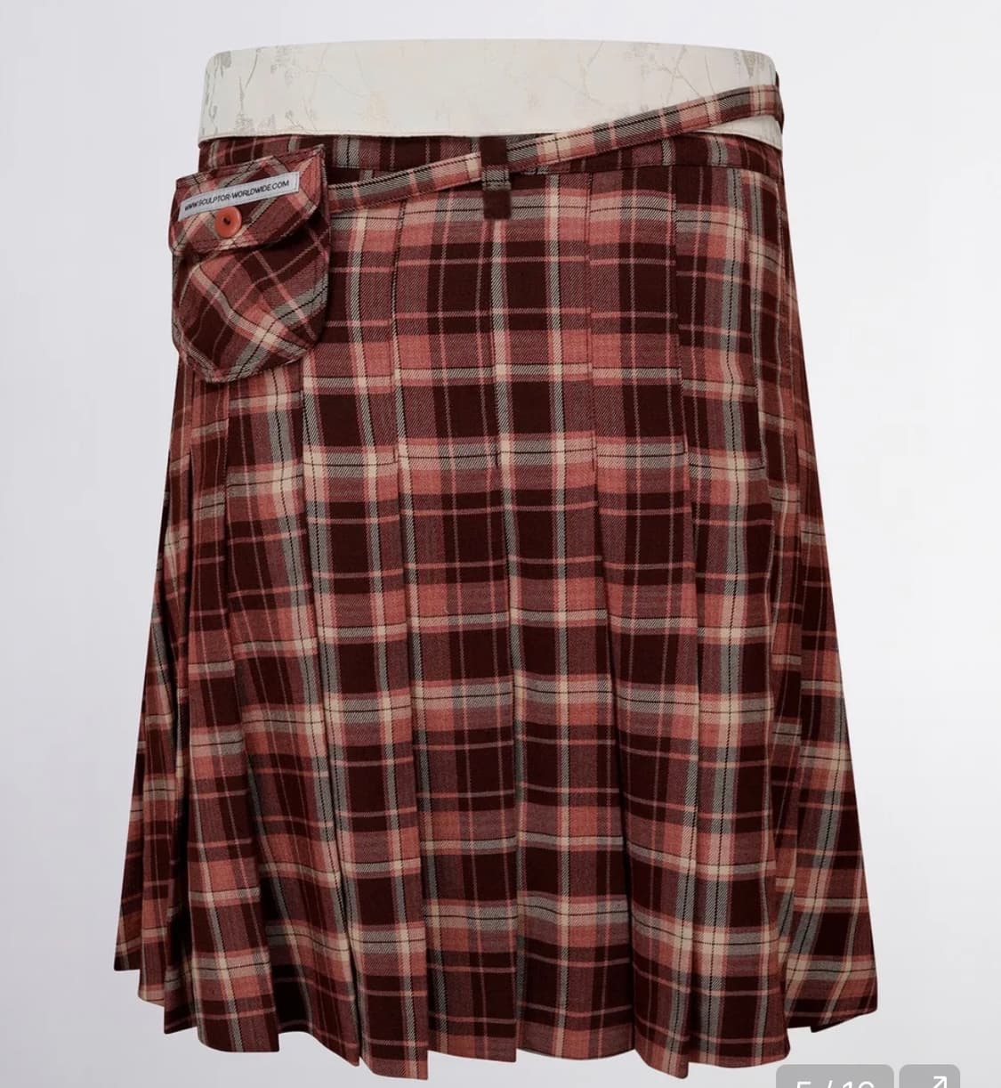 스컬프터 체크 스커트 M/Folded Waist Plaid Skirt 상품이미지5