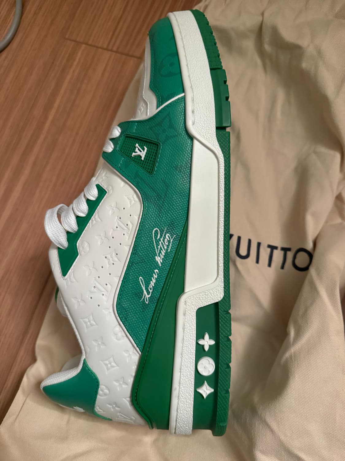 Louis vuitton LV Trainer Sneakers Green 상품이미지7