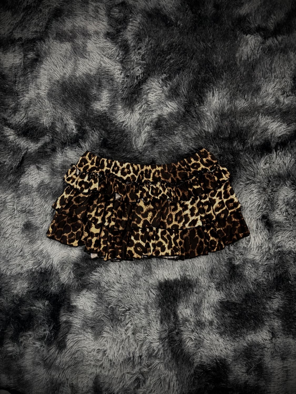 베이지 호피 캉캉 숏스커트 상품이미지1