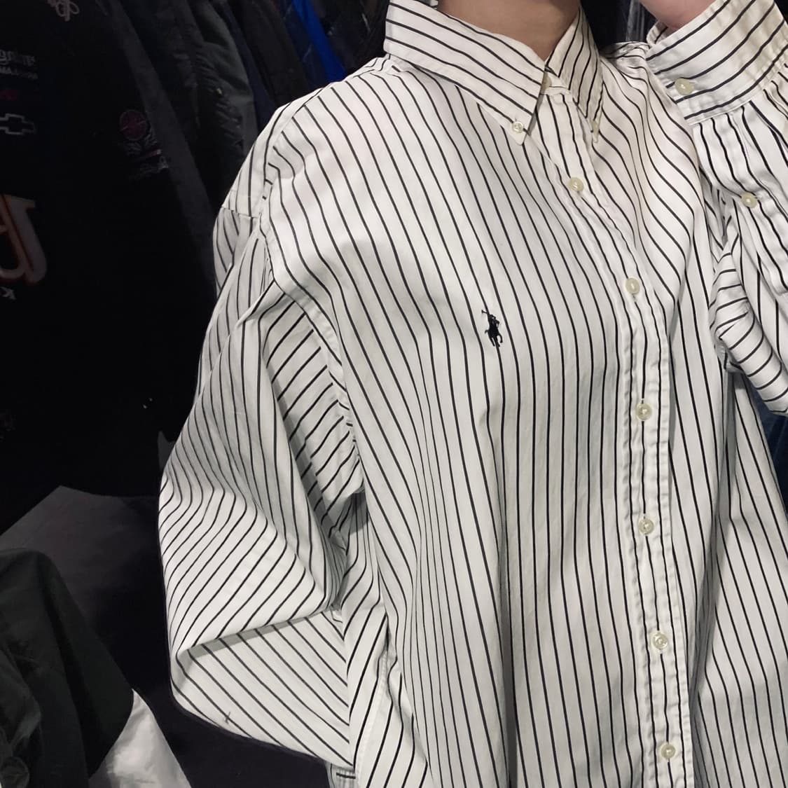  [IM] 폴로 랄프로렌 펜슬 스트라이프 셔츠 블랙 상품이미지6