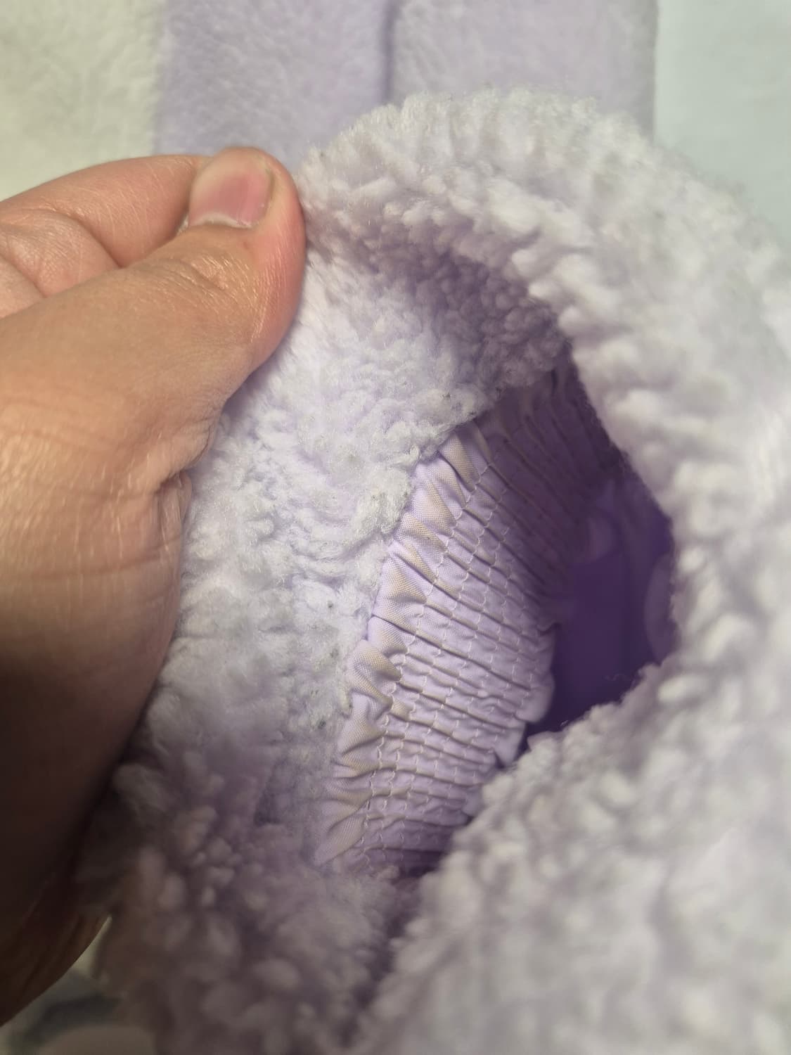 아디다스 쉐르파 퍼 플리스 자켓 라벤더 L사이즈(상태A급) 상품이미지7