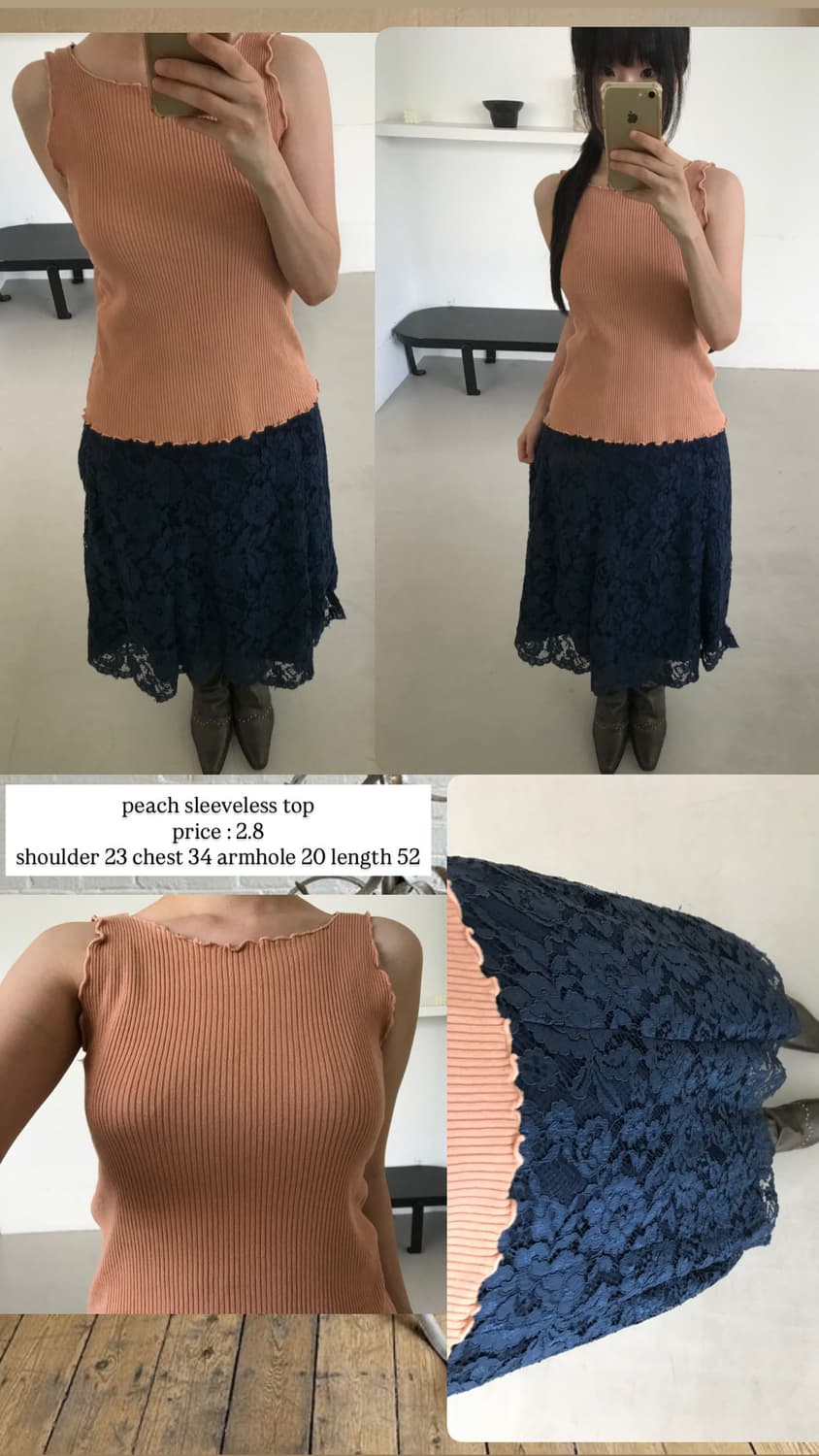vintage peach sleeveless 상품이미지5