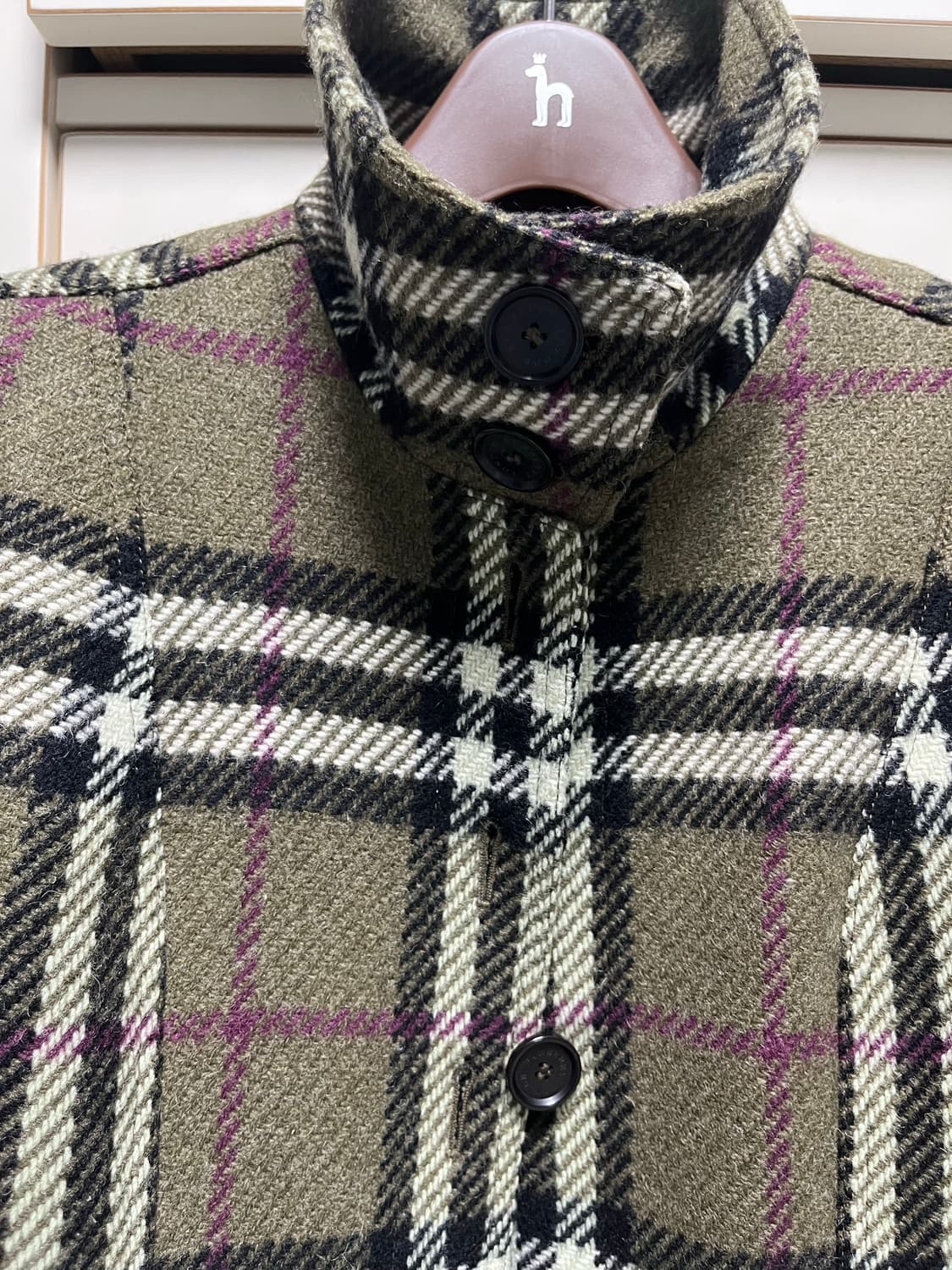 버버리 런던 녹차그린 체크자켓 상품이미지3