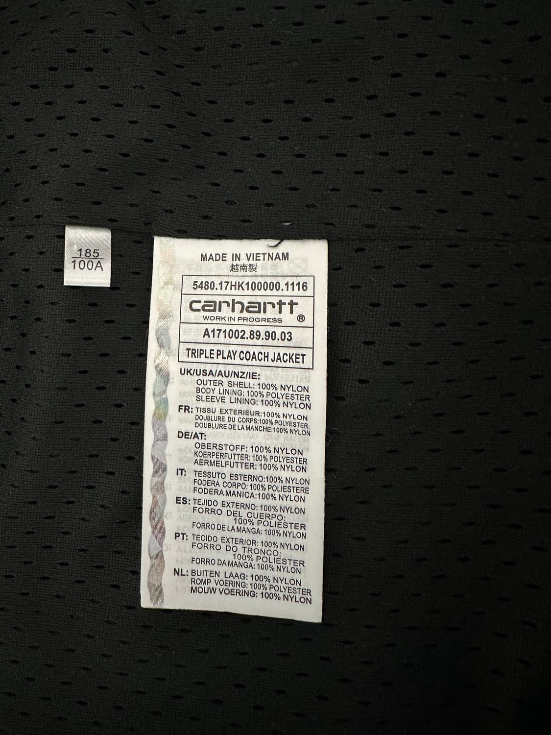 칼하트 WIP 코치 자켓 블랙 XL 상품이미지6