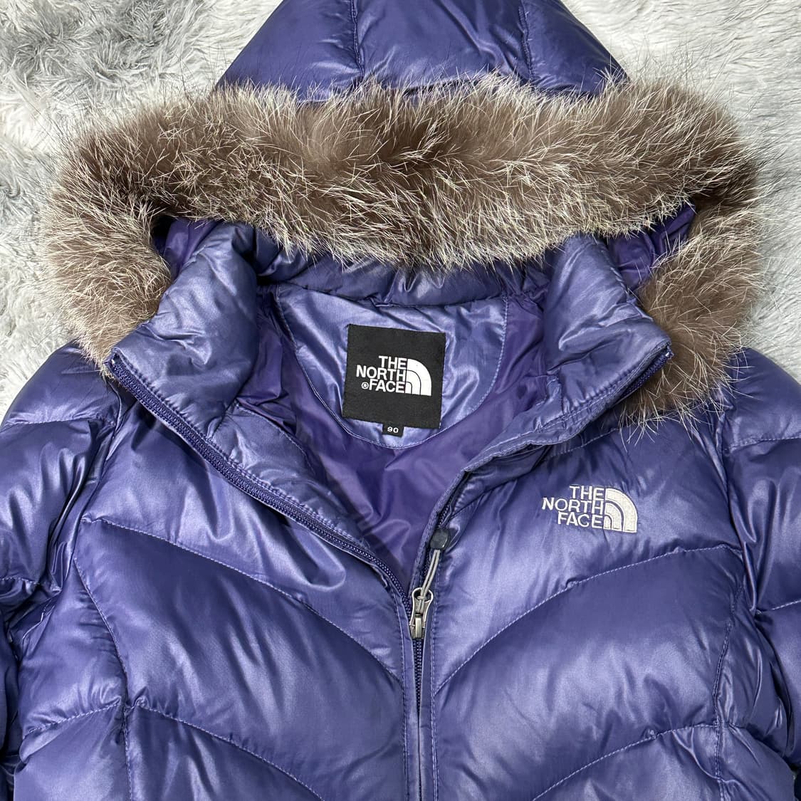 노스페이스 700 퍼 후드 숏패딩 L 상품이미지2