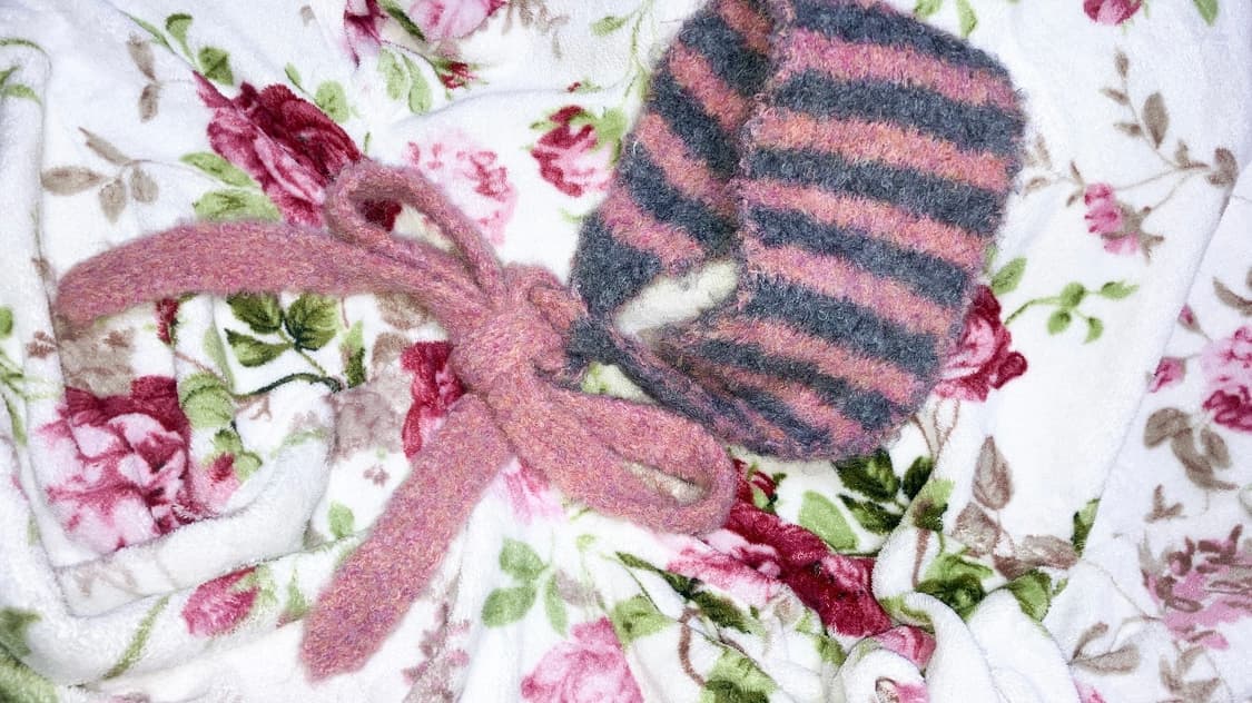 jpn 핑크 그레이 스트라이프 바라클라바 상품이미지1