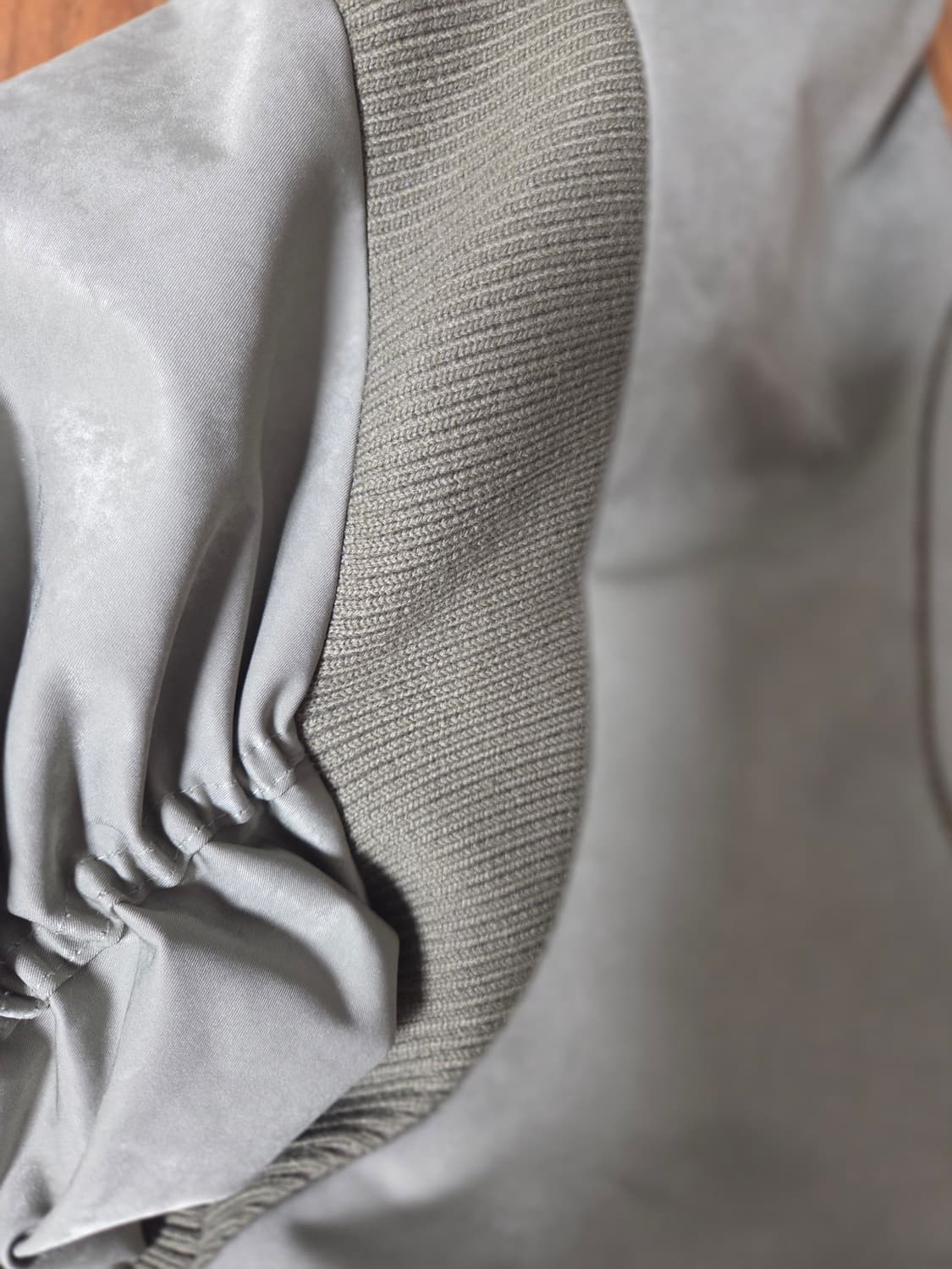 MEANTIME 카키색 셔링 봄버 자켓 상품이미지3