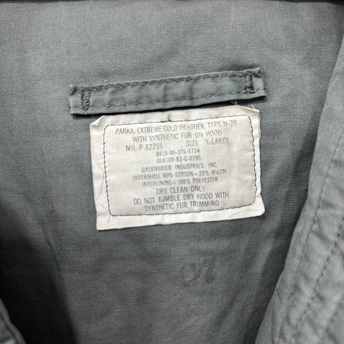 80‘s 오리지널 미군 N3B 야상파카 상품이미지7