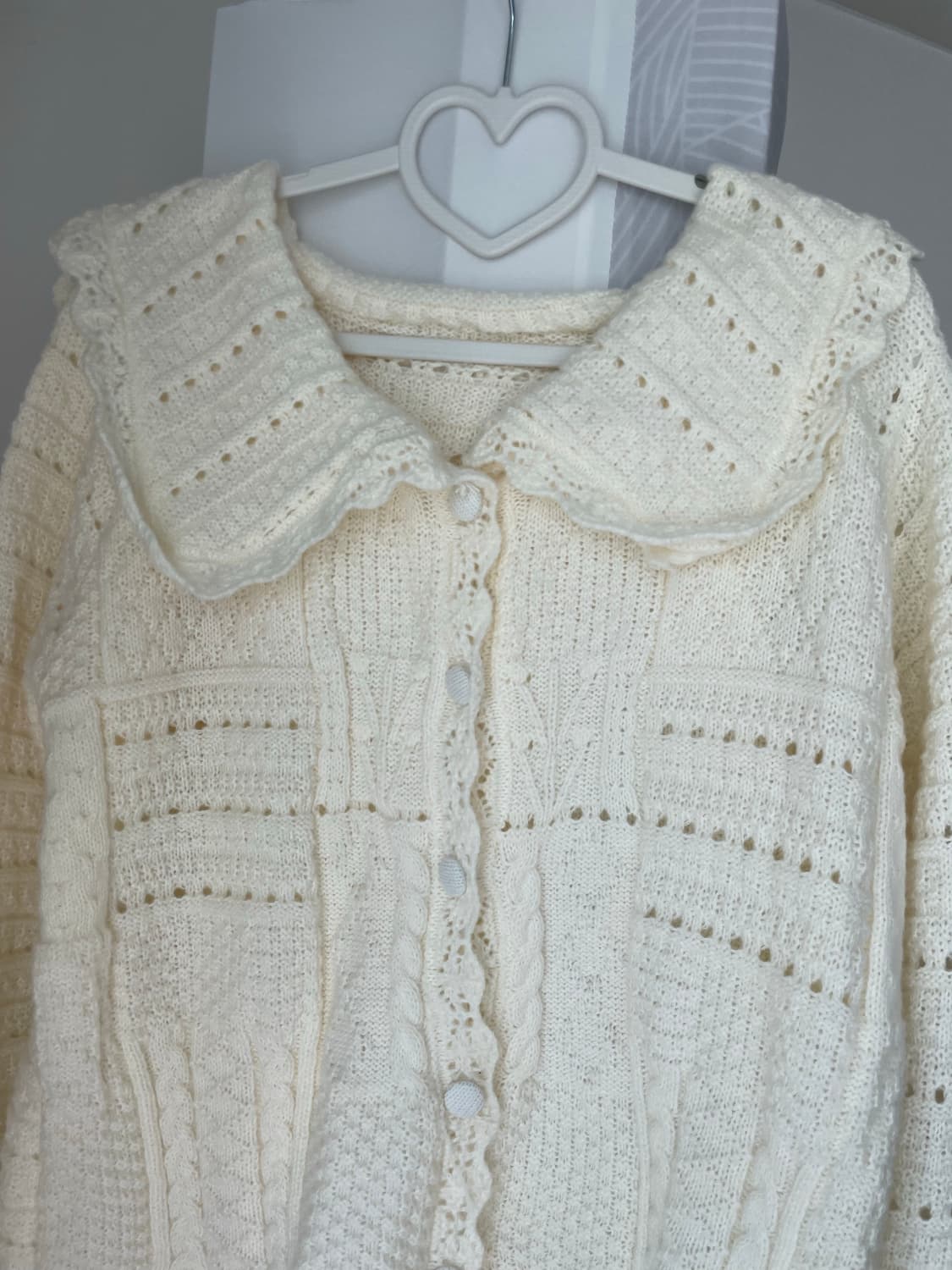 모리걸 펀칭 아이보리 가디건 상품이미지3