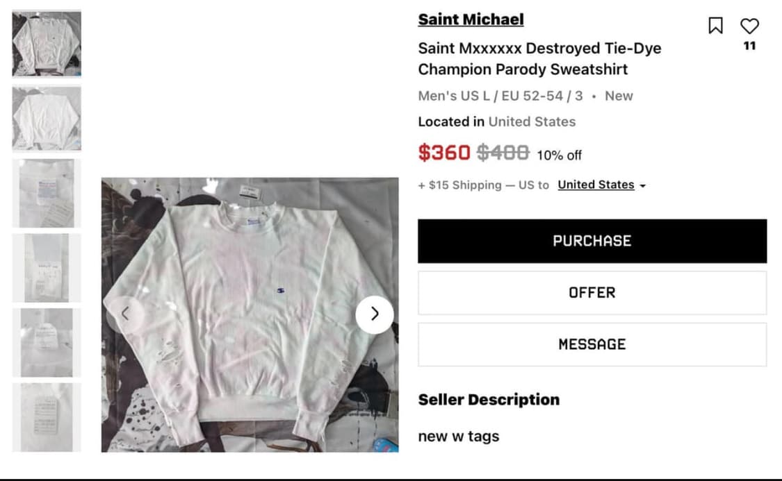 90s champion painted damaged sweatshirts 상품이미지9