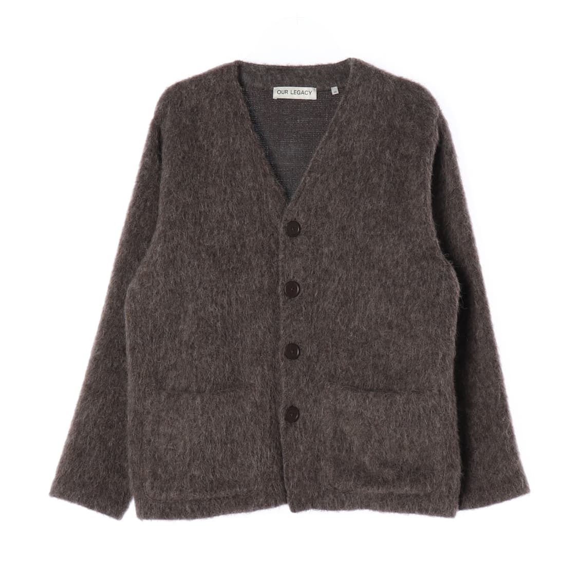 [L]아워레가시 울알파카 브라운 브이넥 오버핏 가디건
 상품이미지1