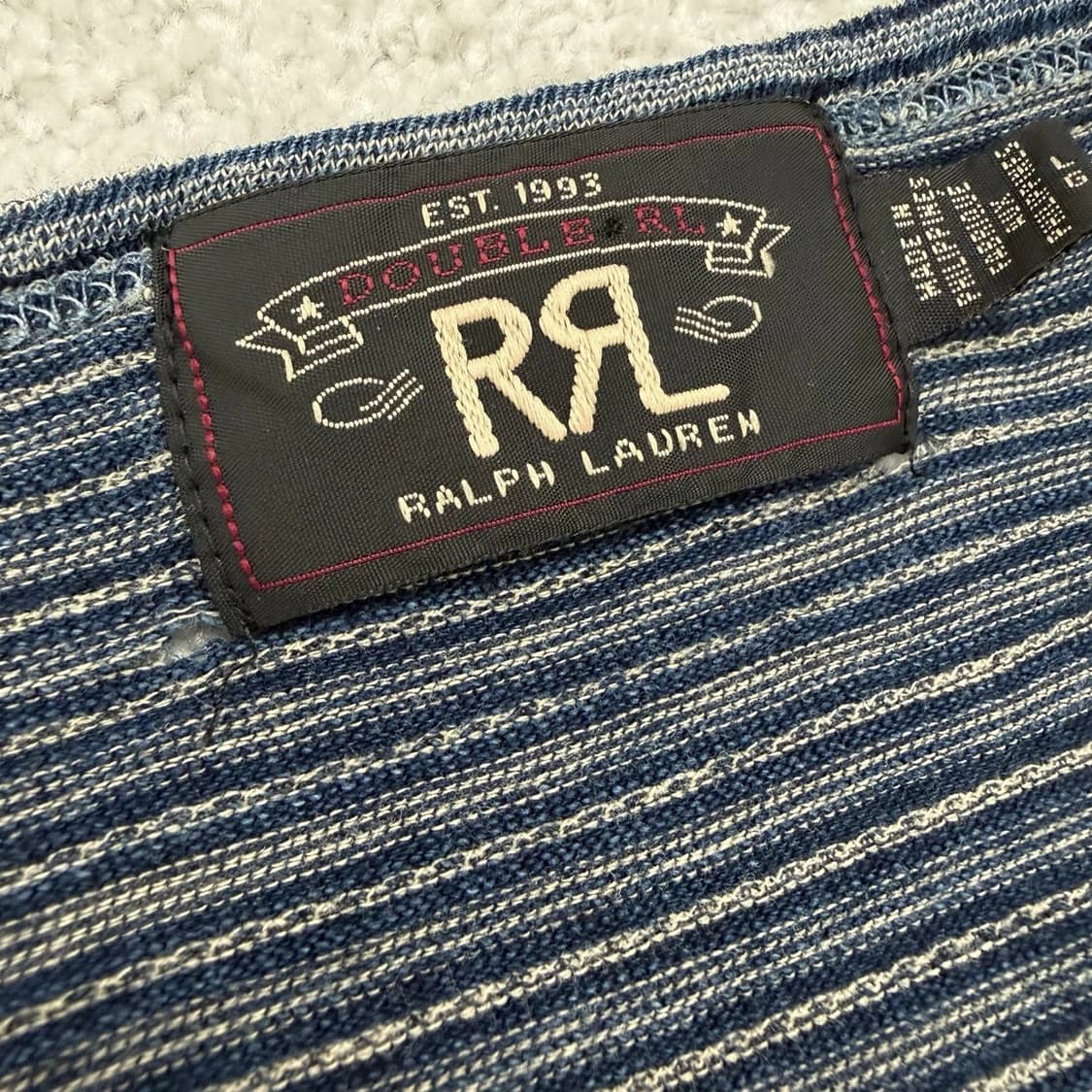 00s RRL 더블알엘 인디고 스트라이프 저지 포켓 티셔츠 상품이미지5