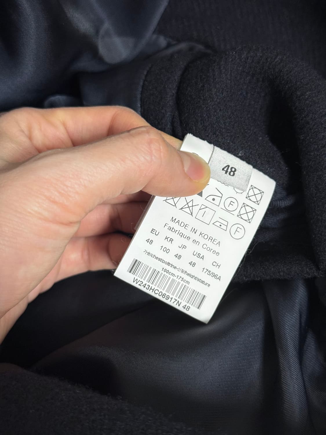 [48] 우영미 24fw 발마칸 코트 네이비 색상 상품이미지7