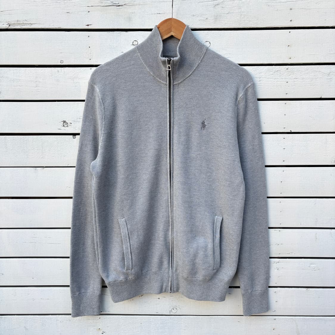 Polo 폴로 피마코튼 니트 집업 상품이미지1