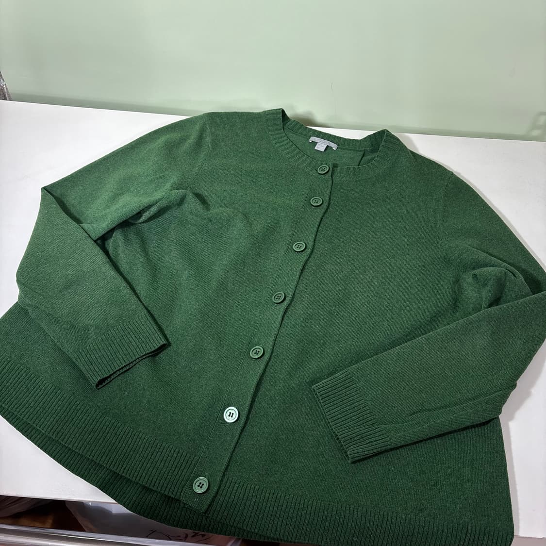 우먼M 코스 COS 오버핏 그린 U넥 가디건 상품이미지3