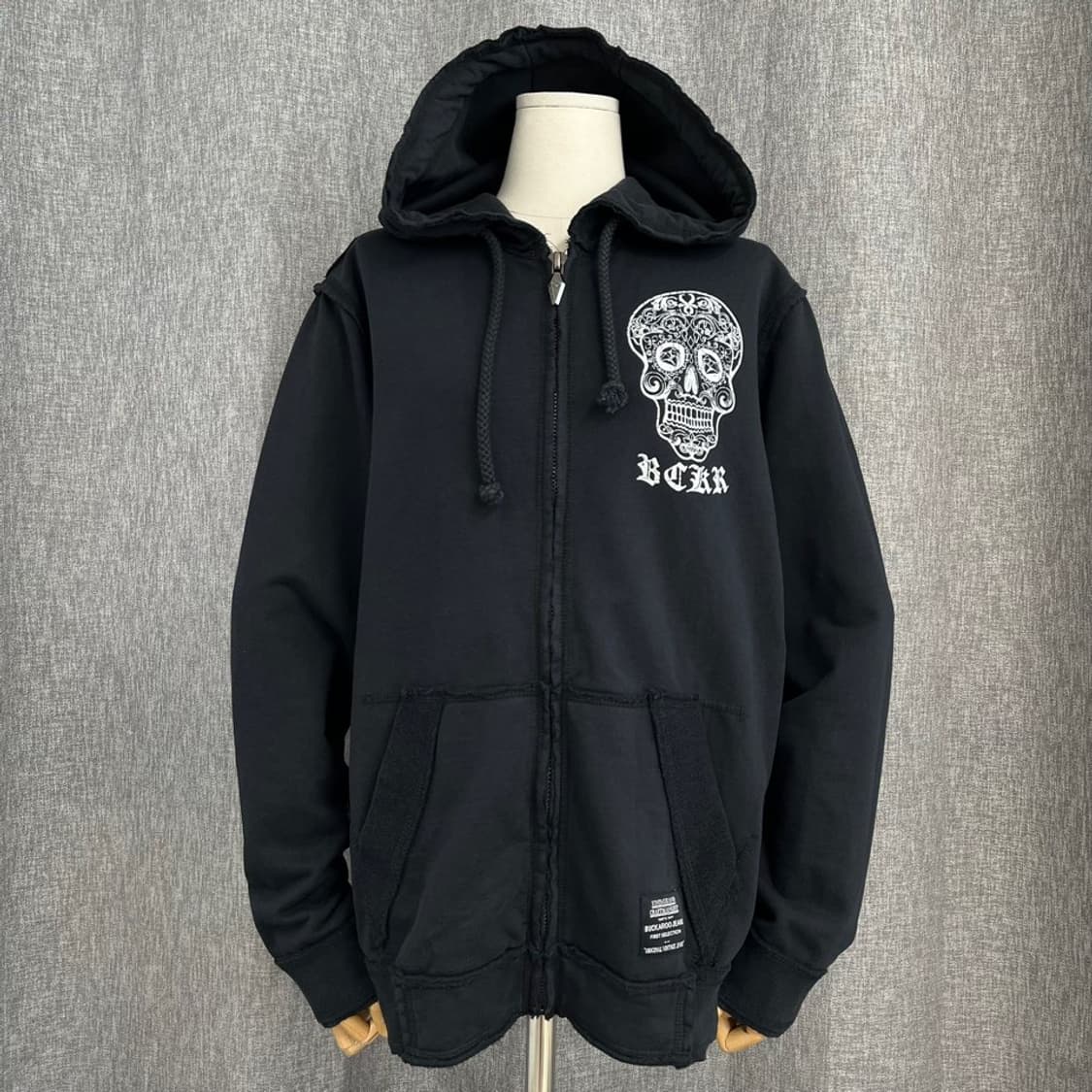 버카루 스컬 프린팅 후드 집업/#3585 상품이미지4