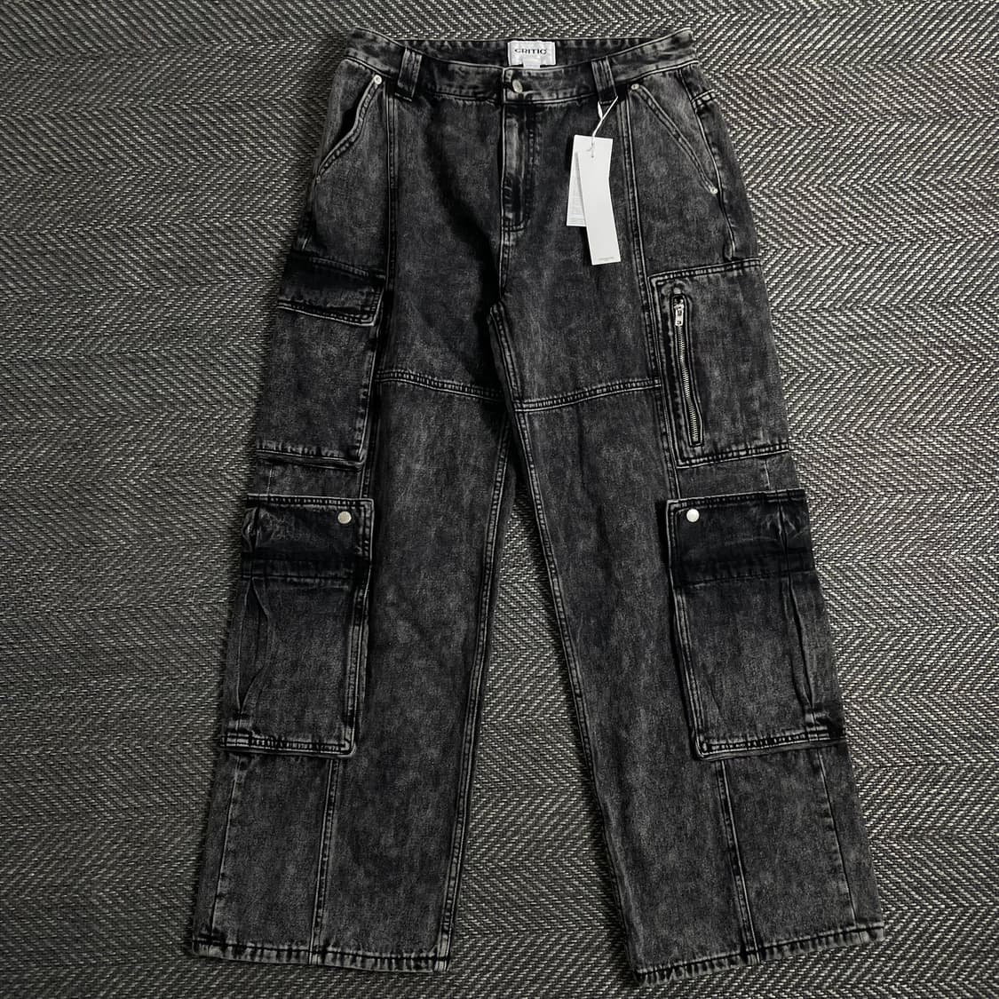 크리틱 멀티 포켓 카고 퍼티그 흑청 팬츠y 3082 상품이미지2