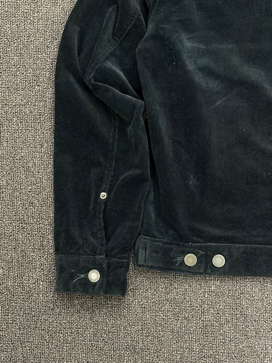 38)Japanese vintage 여성 블랙 벨벳 트러커 자켓 상품이미지6