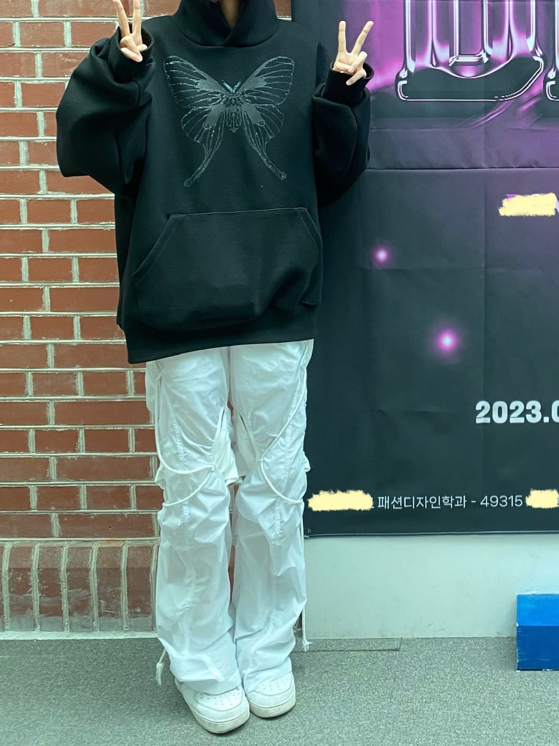 Ojos open snap light pants - white 상품이미지2