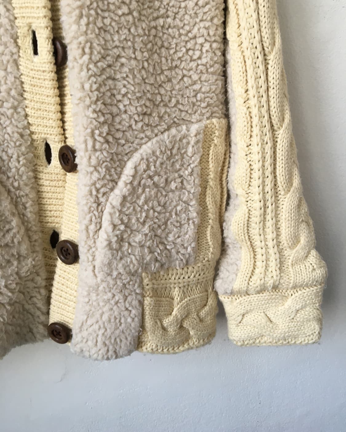 Fleece layer cable knit jacket 상품이미지4