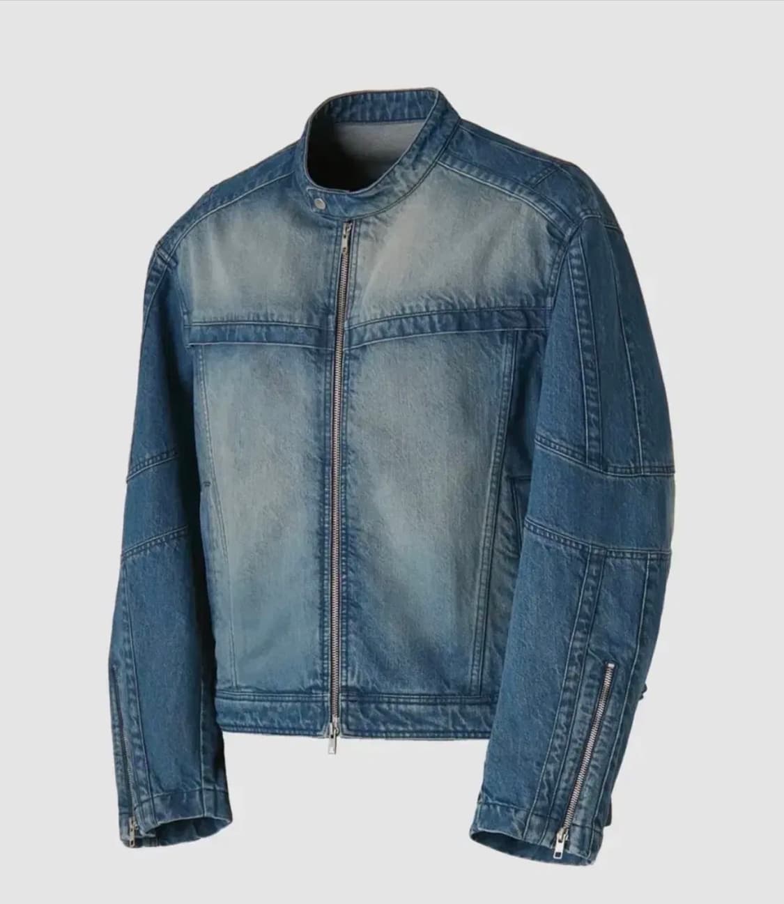 쿠어 페이딩 바이커 데님 자켓 상품이미지1