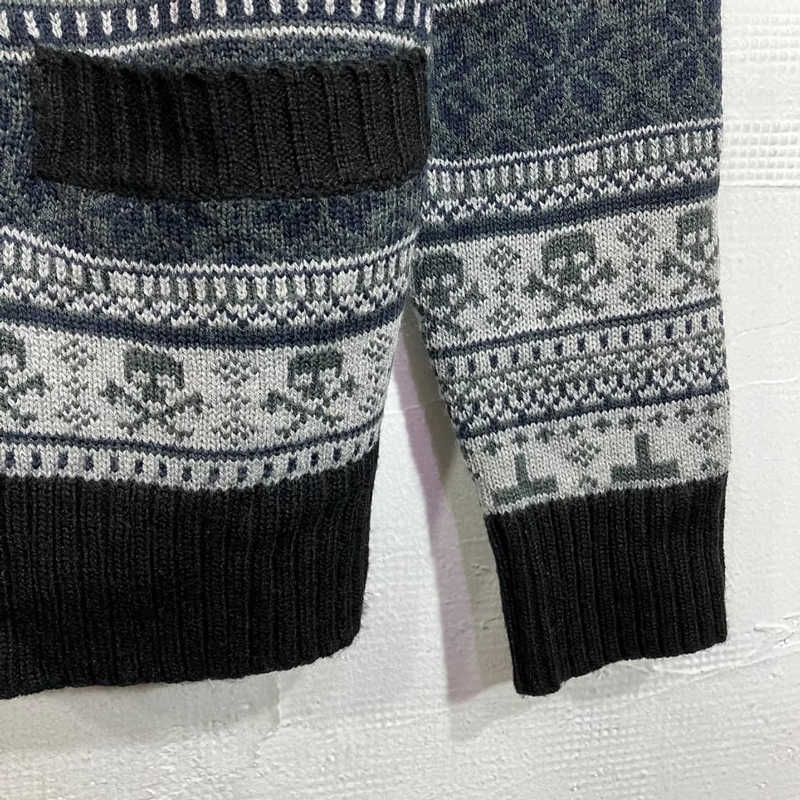 펑크 스컬 니트 가디건 상품이미지5