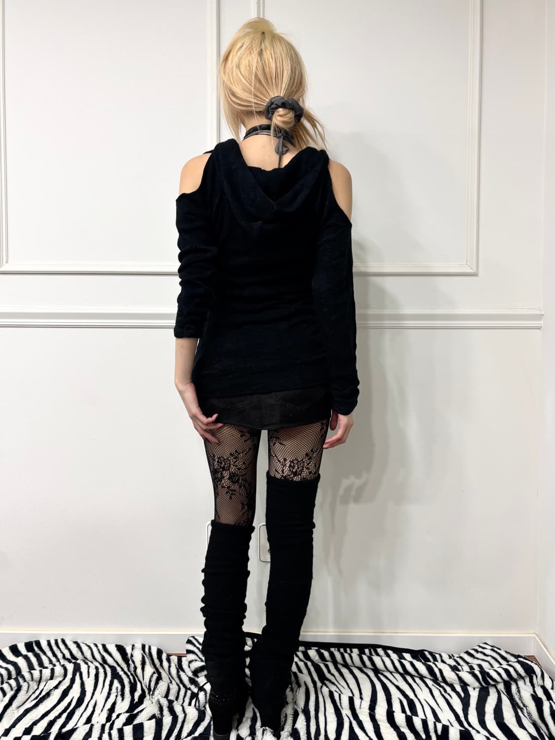 [PUMPKIN]2000s None-Shoulder Hoodie Slee 상품이미지4