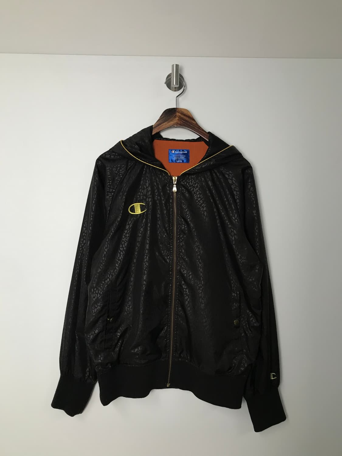 챔피온 금장 자수로고 블랙 후드 바람막이 상품이미지3