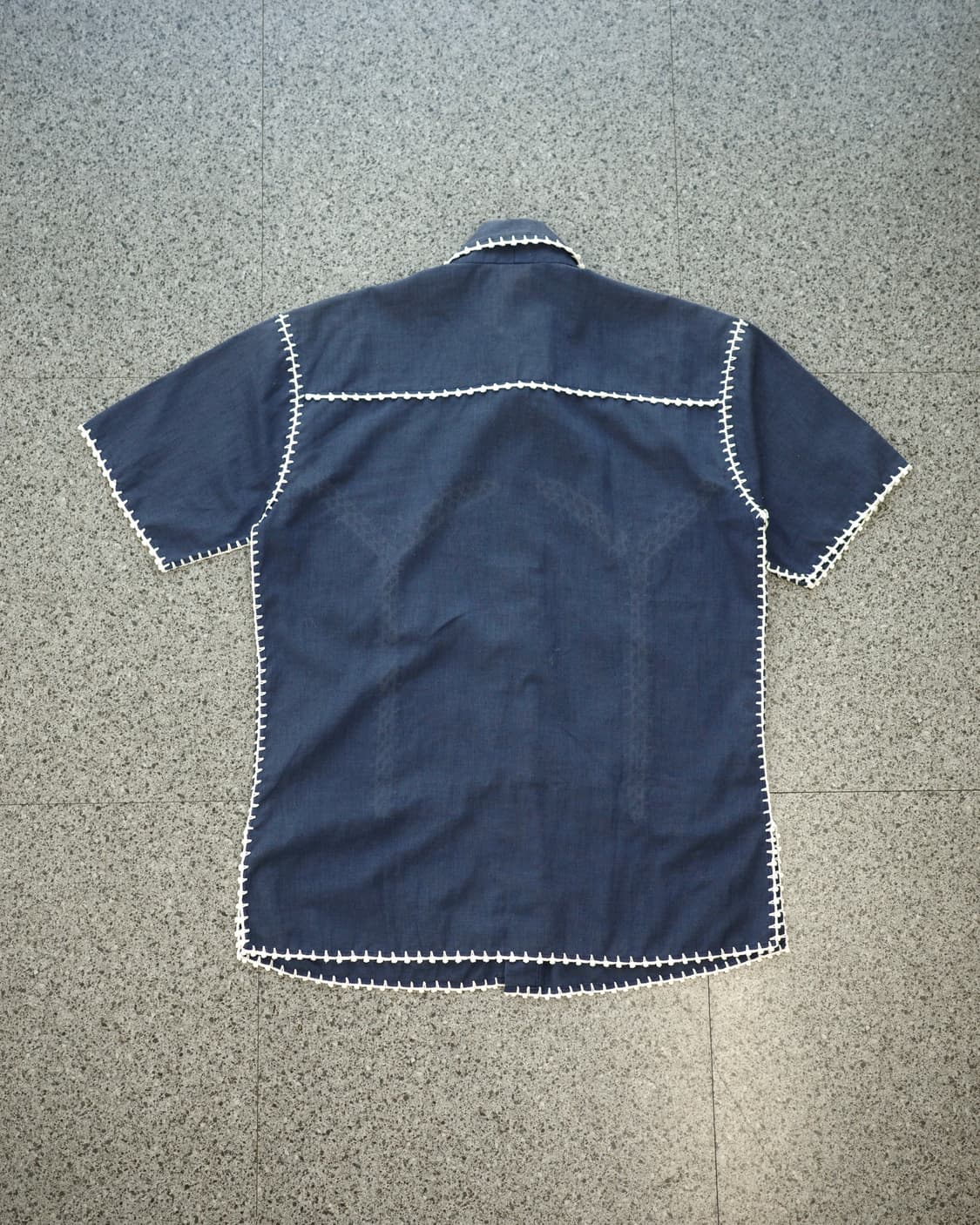 1970's Balikbayan Handicrafts 인서트 크로쉐 셔츠 상품이미지5
