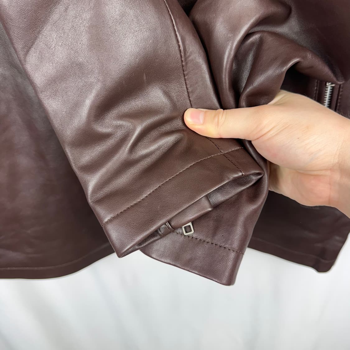(M) PETERJOHN leather 천연가죽 라이더 자켓 브라운 상품이미지5