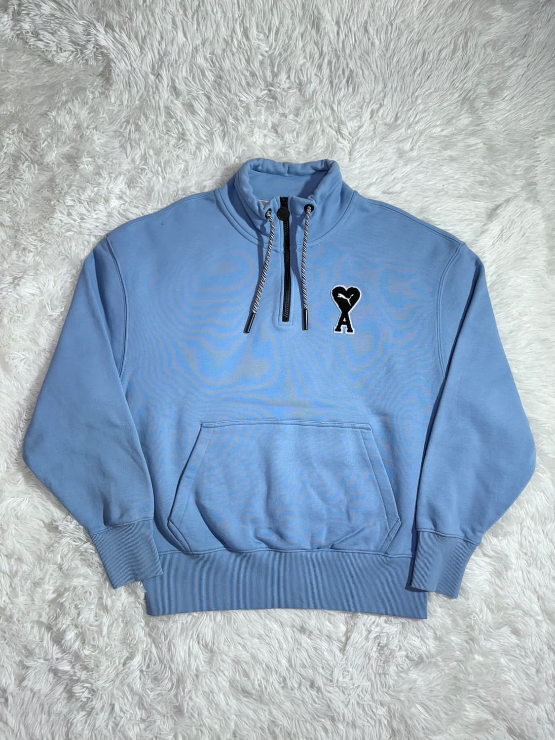 퓨마 x 아미 베이비블루 코튼 반집업  상품이미지3