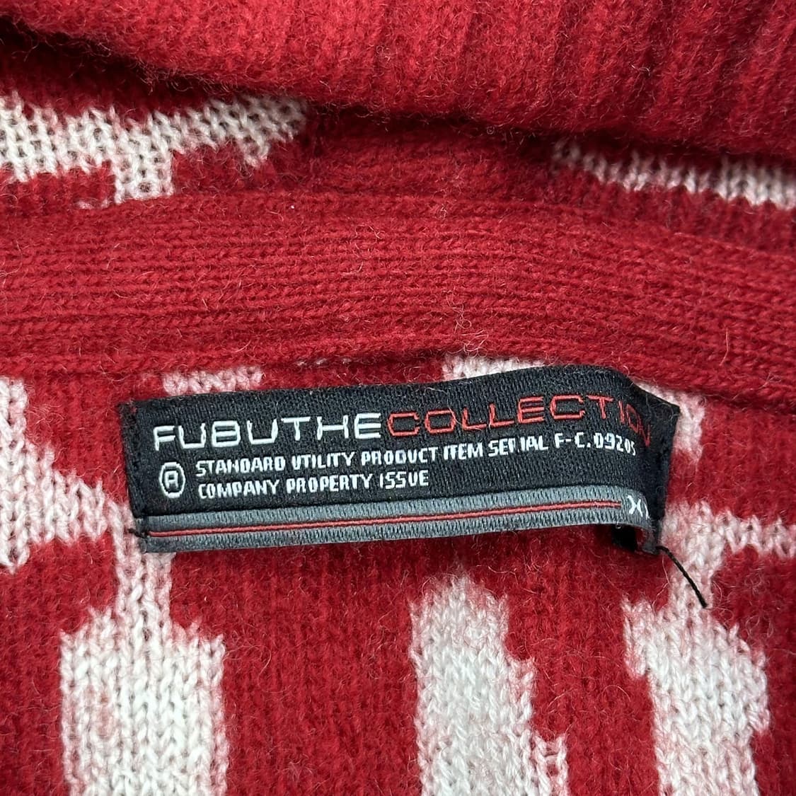 00s FUBU 후부 y2k 모노그램 니트 후드티 레드 2XL 상품이미지5