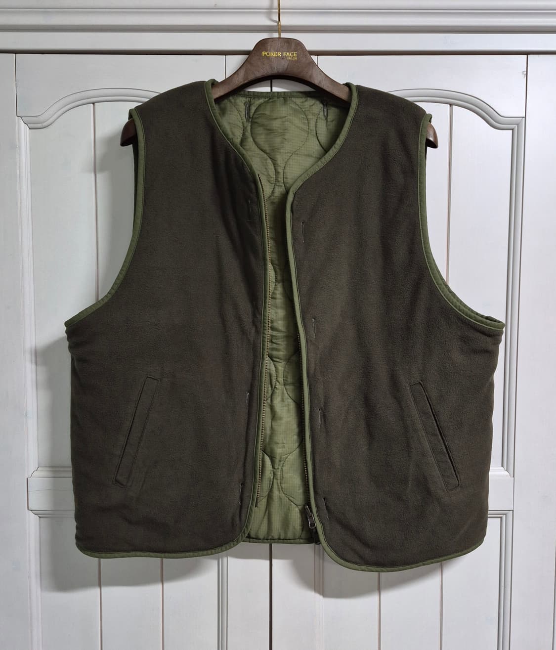 [새상품] 퍼렌 리버시블 플리스 베스트 올리브 2사이즈 상품이미지1