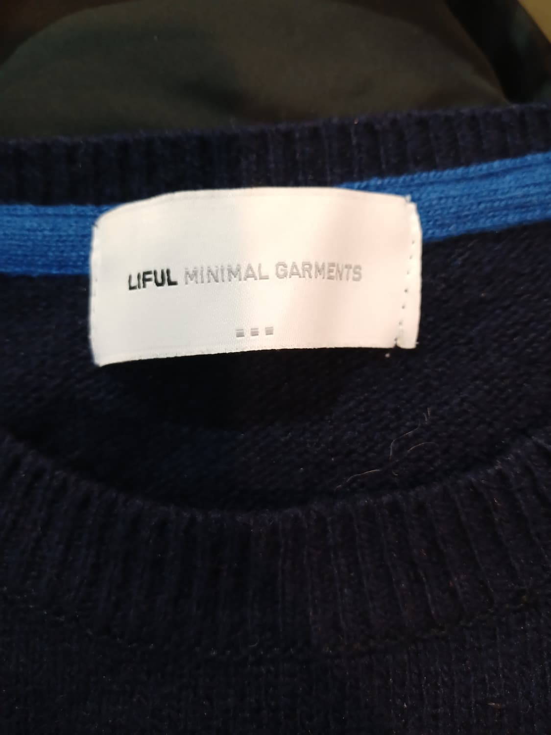 (M,95-100)라이풀 남성 간절기용 울 니트 네이비 상품이미지6