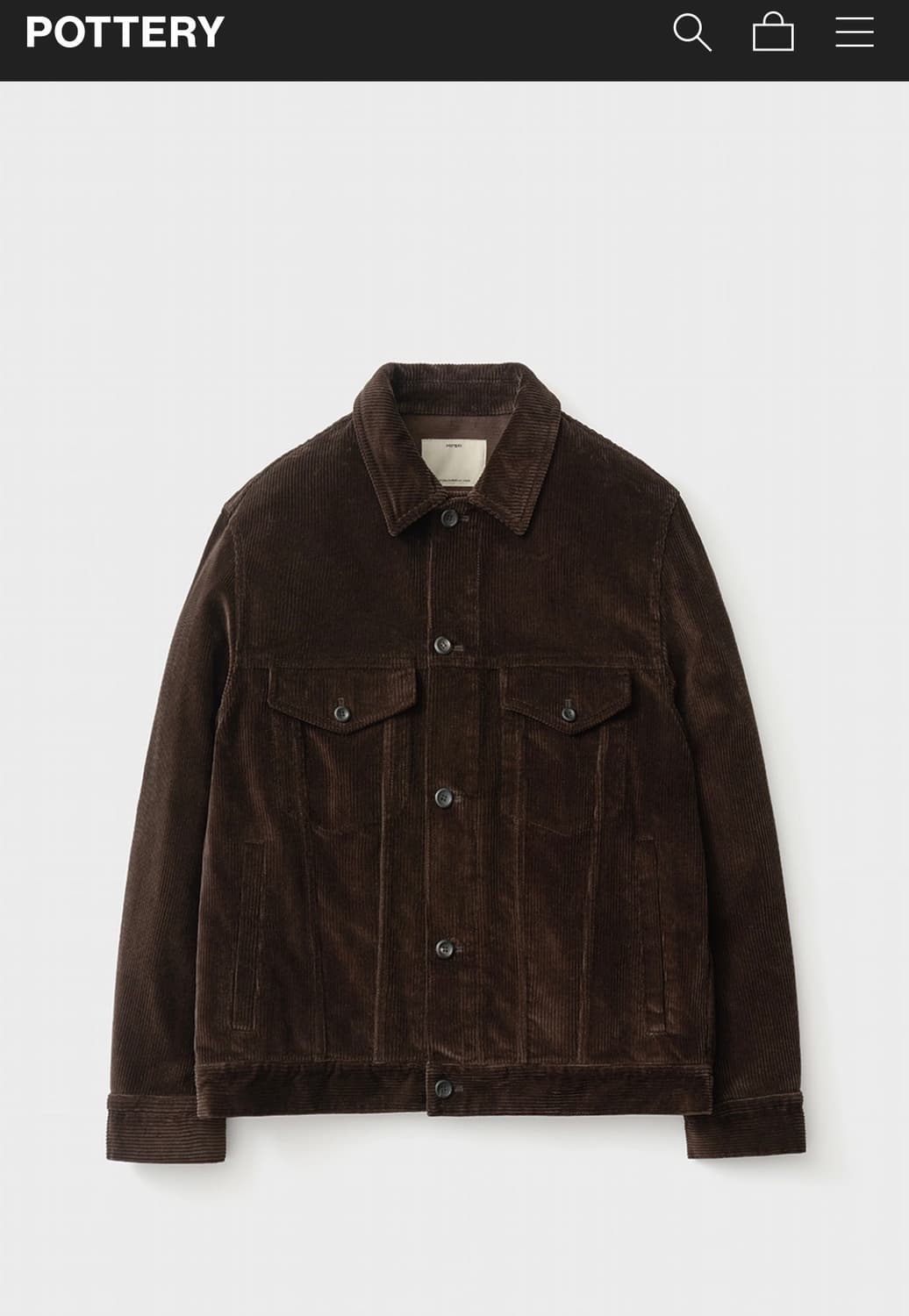 포터리 코듀로이 트러커 자켓 타입 3 브라운 3사이즈 상품이미지1
