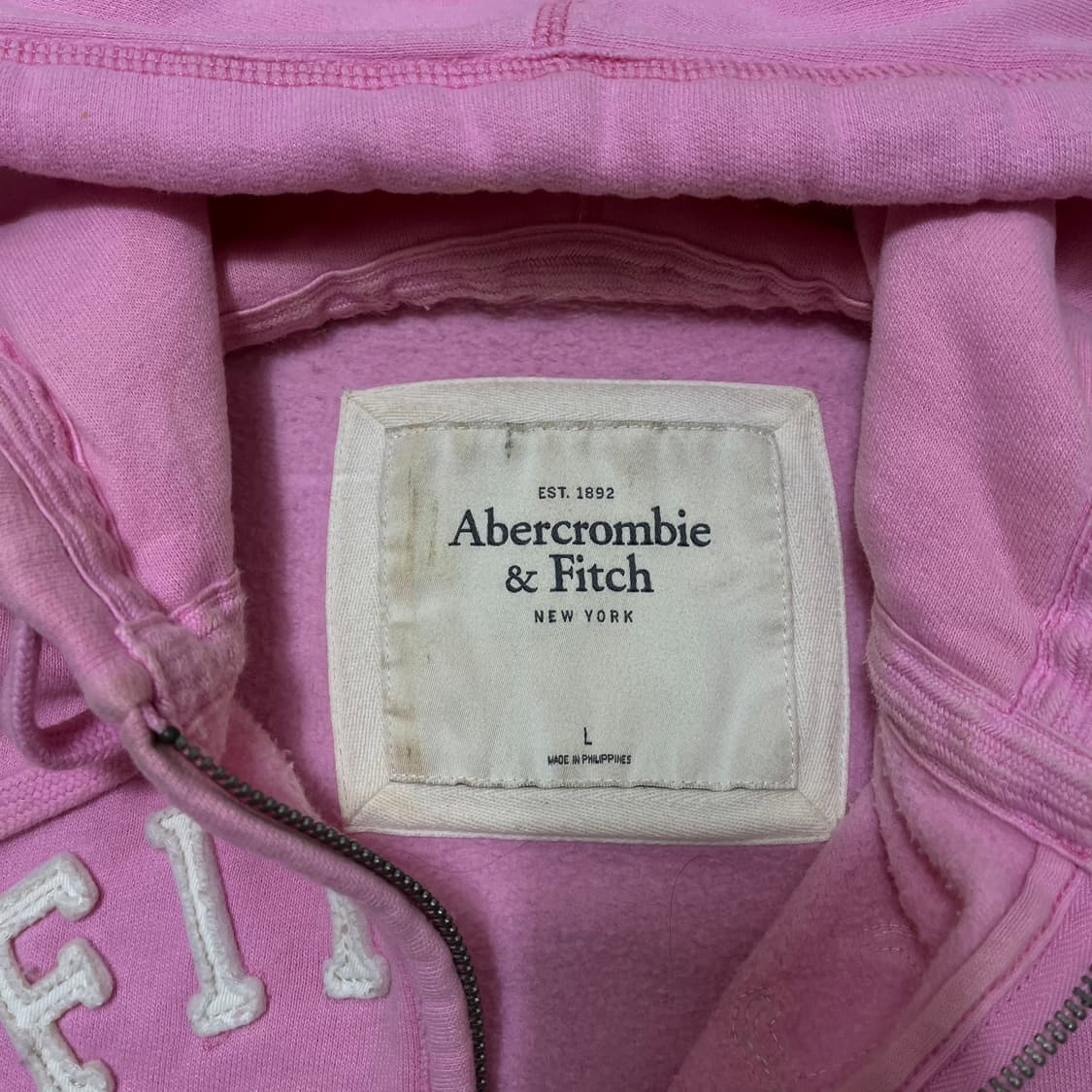 아베크롬비 여성 빅로고 핑크 후드집업 L(100) 상품이미지4