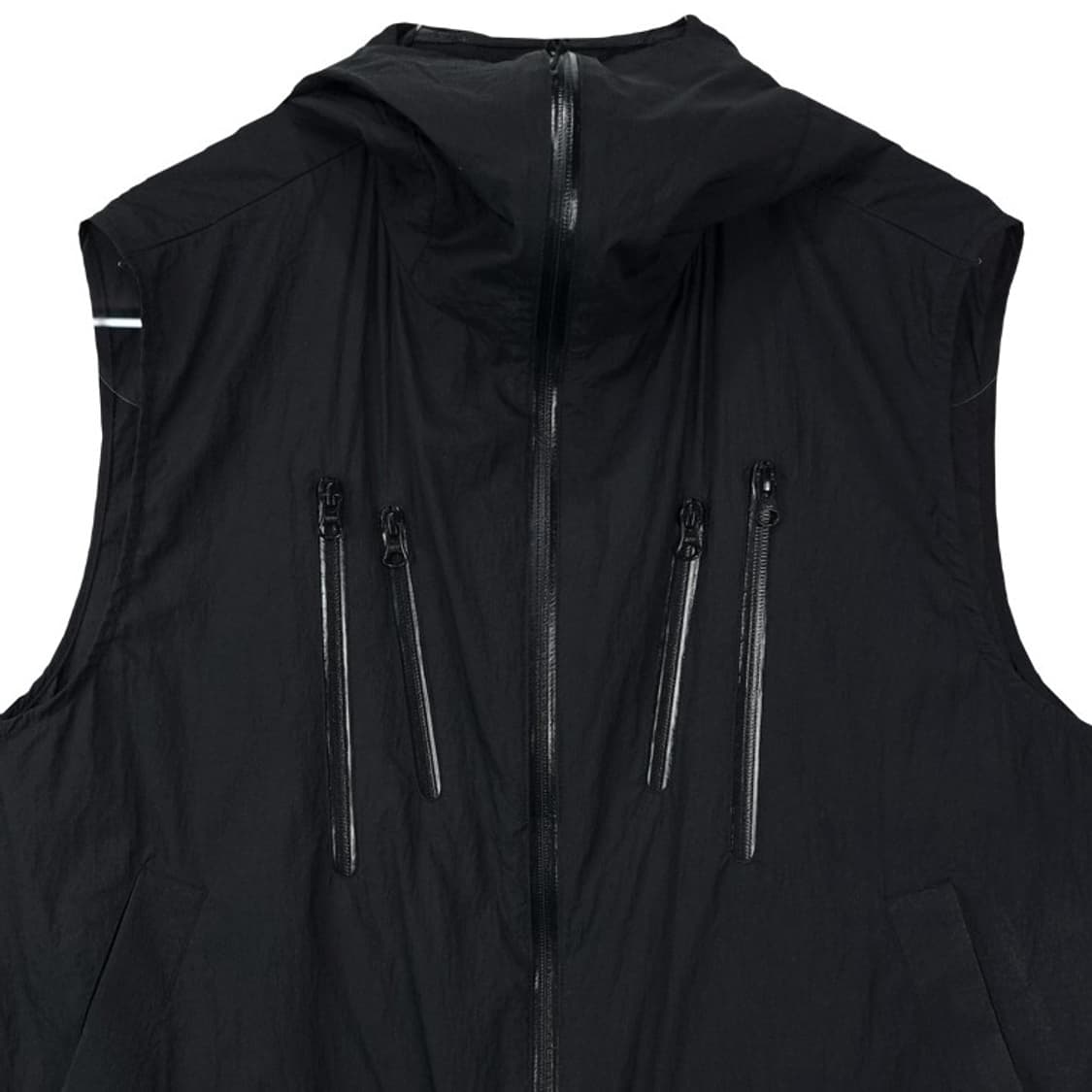 [더뮤지엄비지터] 고프코어 나일론 후드 베스트 조끼 블랙 M16858 상품이미지4